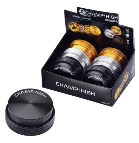 Champ High Compact Metal Grinder 4 Parts 63mm Tritatutto alta qualità per erbe Macinatura perfetta aroma intenso Caratteristiche tecniche accessori inclusi